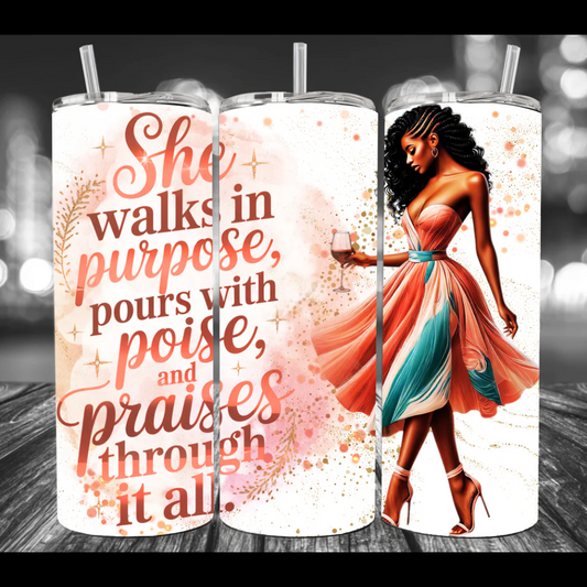 Walks In Purpose 20oz Skinny tumbler