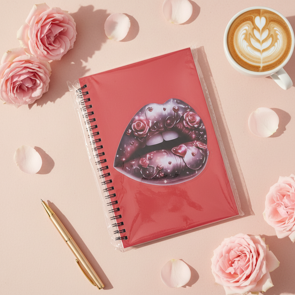 Notebook with Pink Roses Background 5